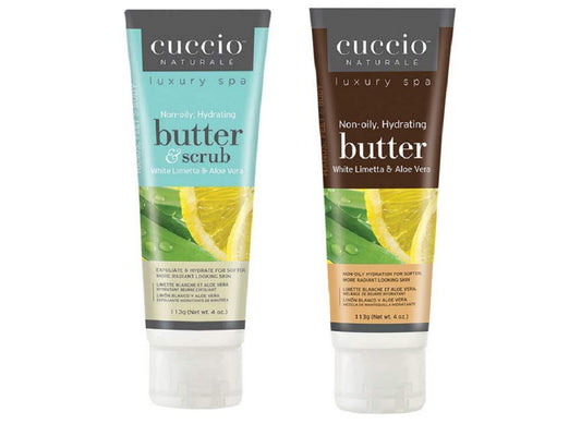 Cuccio Butter, Scrub Blend Duo's and Cuticle Oil Kits - White Limetta & Aloe Vera - Sanida Beauty
