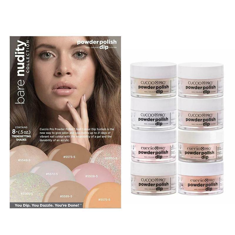 Cuccio Dipping Powder Collection - Bare Nudity - All 8 Colors x 0.5oz - Sanida Beauty