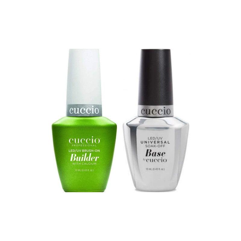 Cuccio LED/UV Brush-On Builder Gel with Calcium + Universal Soak-Off Base DUO 15ml each - Sanida Beauty