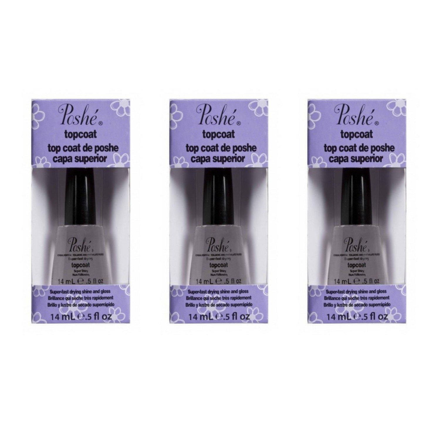 Poshe Topcoat 0.5oz Super Fast - 3 Pack - Sanida Beauty