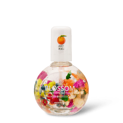 Blue Cross Blossom – Cuticle Oil with Real Flowers 0.92 oz - Juicy Peach - Sanida Beauty