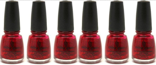 CHINA GLAZE Nail Lacquer with Nail Hardner - Ruby Pumps - Pack of 6 - Sanida Beauty