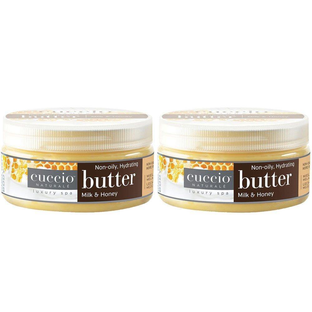 Cuccio Naturale Butter Blend Hydrating Treatment for Hands, Feet & Body (8 oz) Milk & Honey - Set of 2 - Sanida Beauty