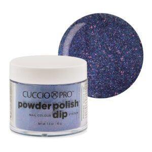 Cuccio Powder Dip 2oz - Blue W/ Pink Glitter - Sanida Beauty