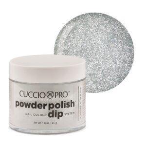 Cuccio Powder Dip 2oz - Platinum Silver Glitter - Sanida Beauty