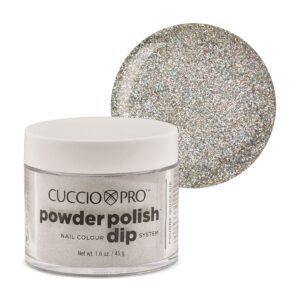 Cuccio Powder Dip 2oz - Silver W/ Rainbow Mica - Sanida Beauty