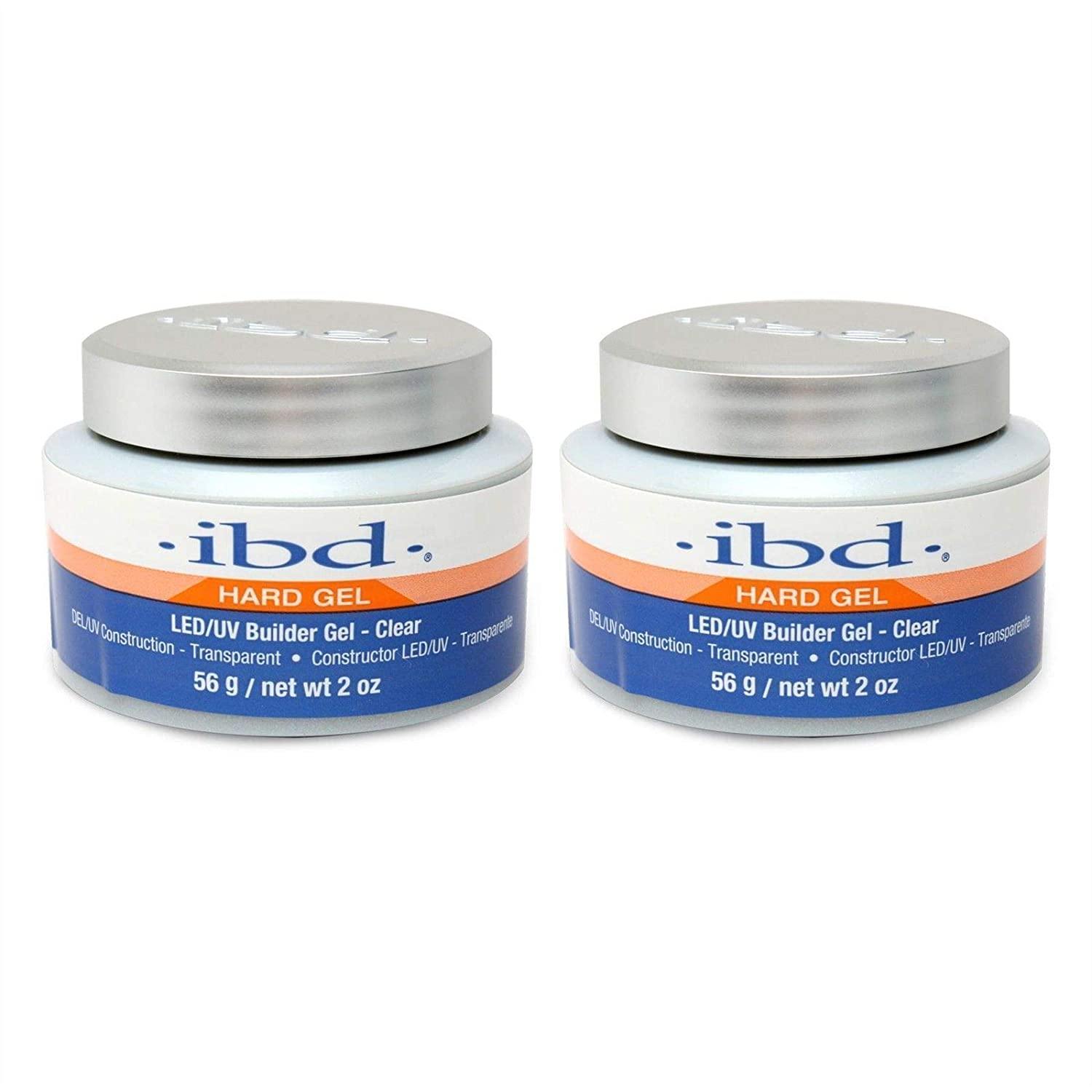 IBD Hard Gel LED/UV Builder Gel Clear 56 g / 2oz, 2 pcs - Sanida Beauty