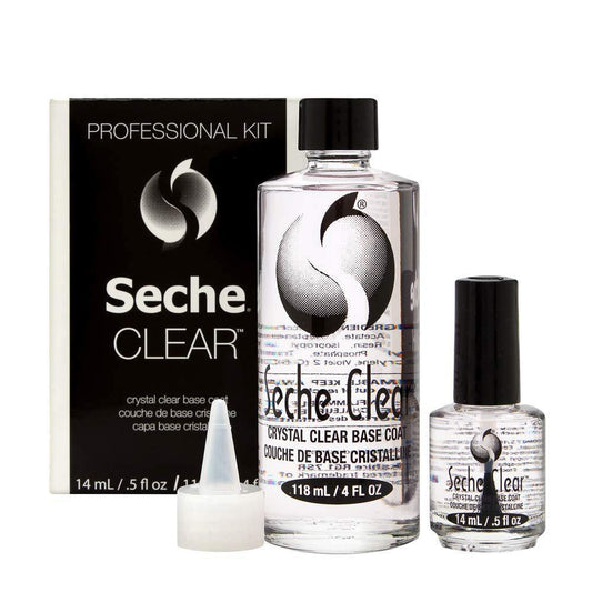 Seche Clear Crystal Clear Base Coat Professional Kit 2 Piece Set - Sanida Beauty